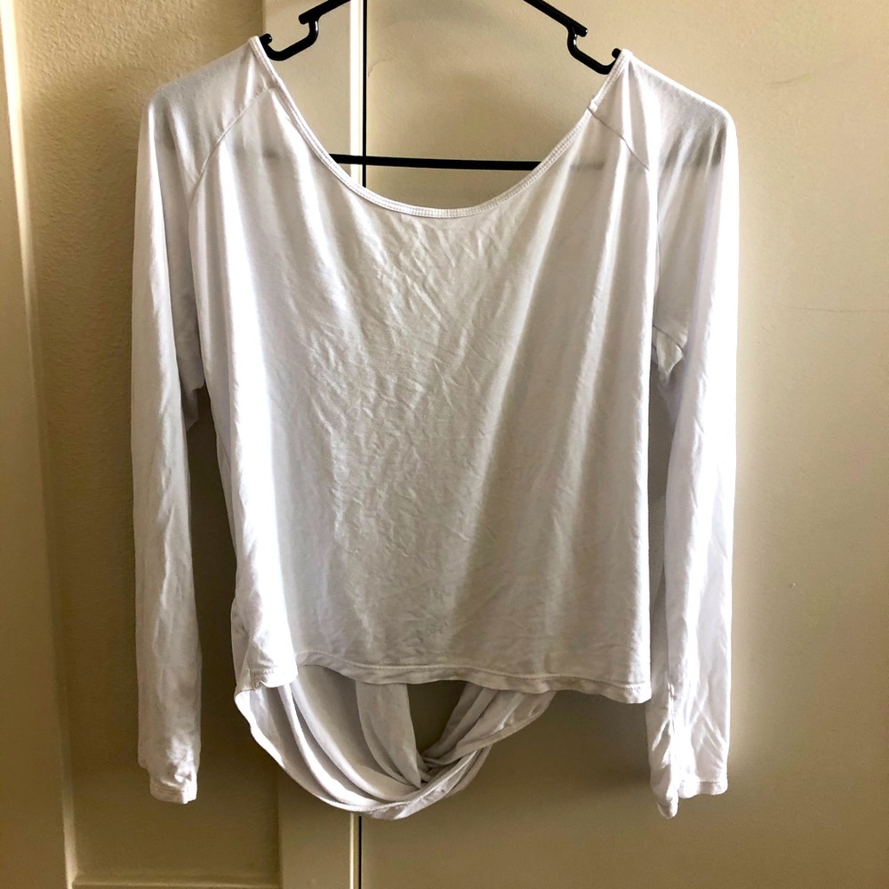 Zyia White Long Sleeve with Draped Back